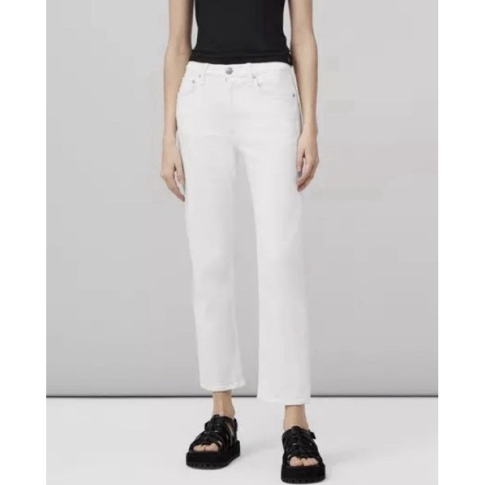 Rag & Bone White Harlow Mid Rise Straight Jeans 27 Y2K Minimalist Coquette Coast